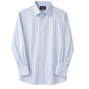 Ike Behar Bergdorf Goodman French Cuff Dress Shirt Blue Stripe 15.5 33 Cotton